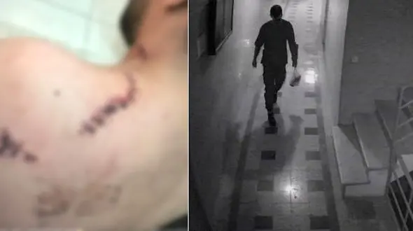 فیلم لحظه آتش افروزی کینه جویانه و چاقو کشی خونین در خانه جوان تهرانی / در خانه بودیم که ...