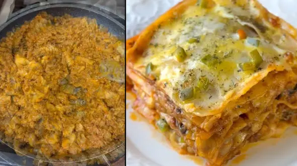 لازانیا رو با این روش تو تابه بپز + فیلم