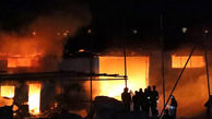 آتش سوزی در یک انبار ضایعات در روستای گچی شیراز