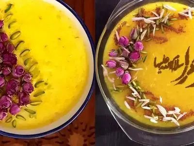 20 روش خاص و ساده برای تزئین شله زرد در ایام فاطمیه