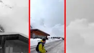فیلم صحنه دلهره آور بهمن در ارتفاعات آلپ