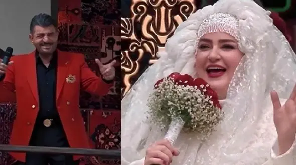 فیلم اجرای آهنگ گوگوش توسط محمود شهریاری در عروسی نعیمه نظام‌دوست ! / با طنازی می خونه !