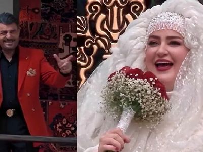 فیلم اجرای آهنگ گوگوش توسط محمود شهریاری در عروسی نعیمه نظام‌دوست ! / با طنازی می خونه !