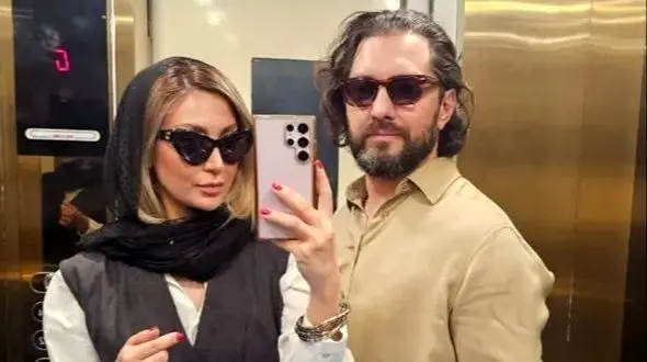 قاب عاشقانه بهرام رادان و همسرش در سفر به قشم