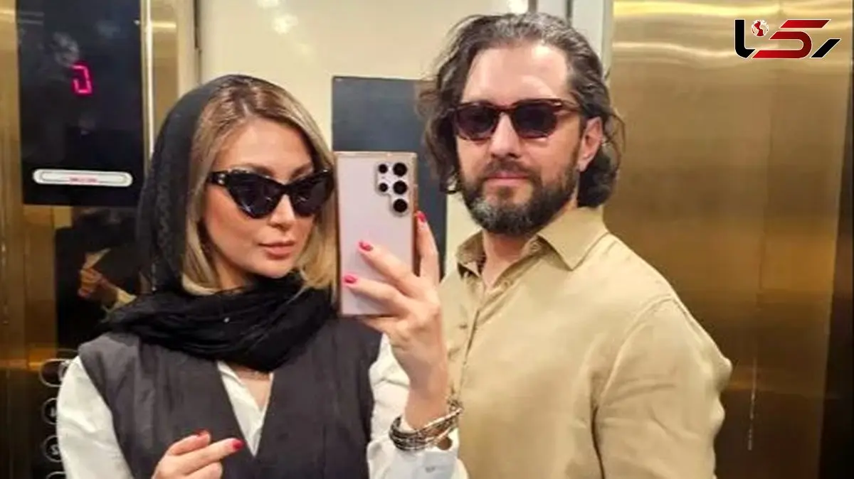 قاب عاشقانه بهرام رادان و همسرش در سفر به قشم