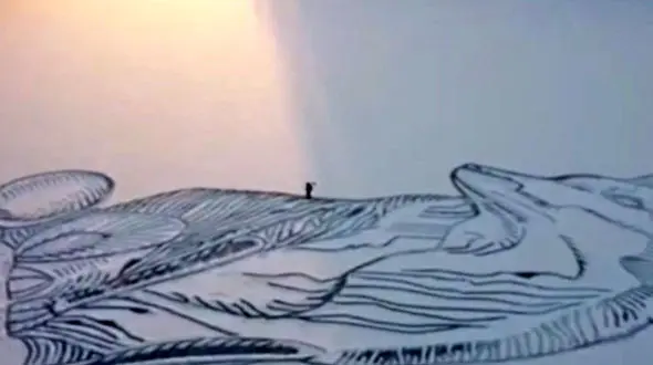 خلق گرگ روی برف ها + فیلم