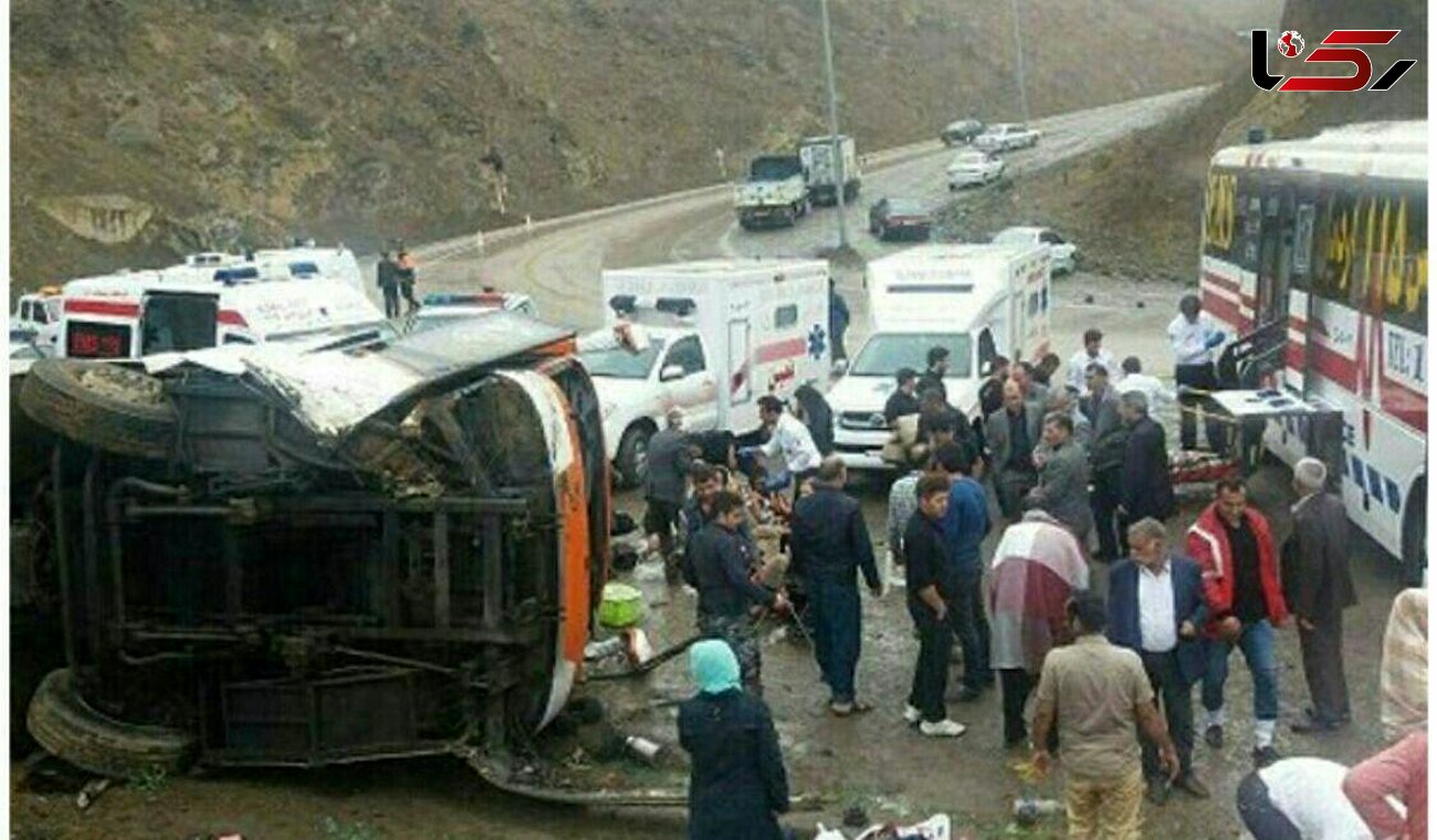 ۱۰ کشته ومصدوم در تصادف اتوبوس و کامیون در اتوبان زنجان - قزوین +عکس