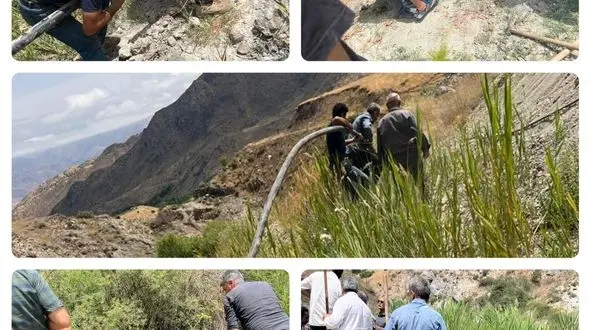 اجرای حکم جمع آوری لوله های غیر مجاز آب سطحی روستای سیمیار بخش الموت غربی