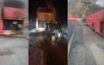 فیلم / فداکاری ماموران پلیس راه برای نجات مسافران اتوبوس در جاده اندیمشک