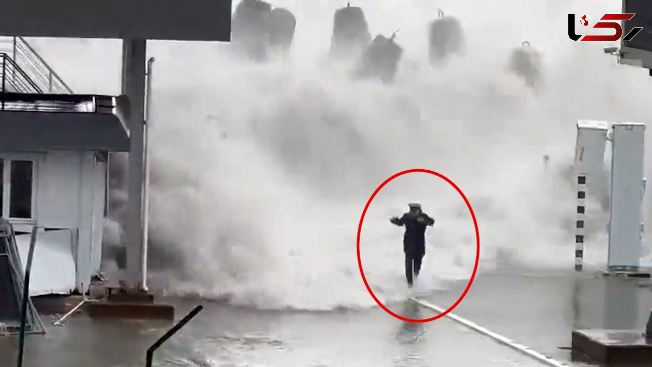 ببینید / لحظه فرار مردم کالیفرنیا از امواج عظیم ناشی از طوفان