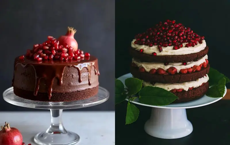 تزیین کیک شب یلدا خانگی کاکائویی