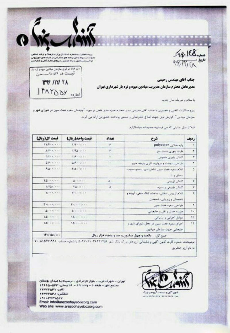 سفره هفت سین 14 میلیون تومانی شورای شهر تهران