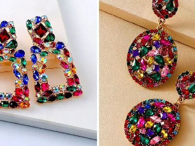 جدیدترین مدل‌ های گوشواره نگینی آویزی؛ رنگ و انرژی در کنار شیک بودن