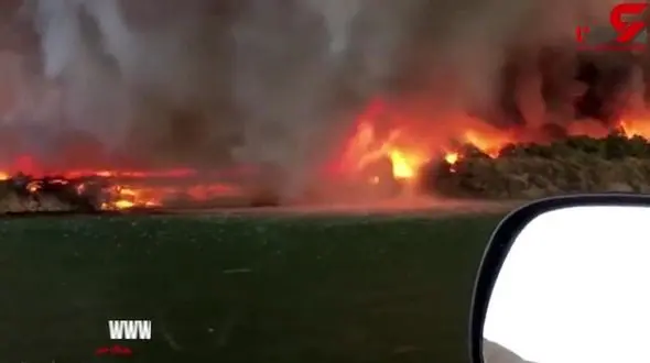 لحظه آتش سوزی در کالیفرنیا + آخرین تصویر
