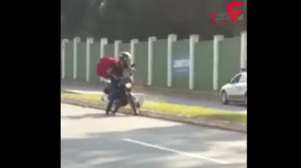 تخریب دوربین کنترل سرعت توسط یک موتورسوار+ فیلم 