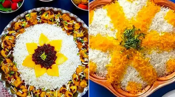 15 مدل دیزاین خلاقانه پلو زعفرانی برای مهمانی‌ های عالی