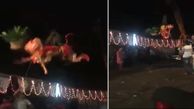 مرد پرنده هندی در یک مراسم سنتی سقوط کرد!+ فیلم 