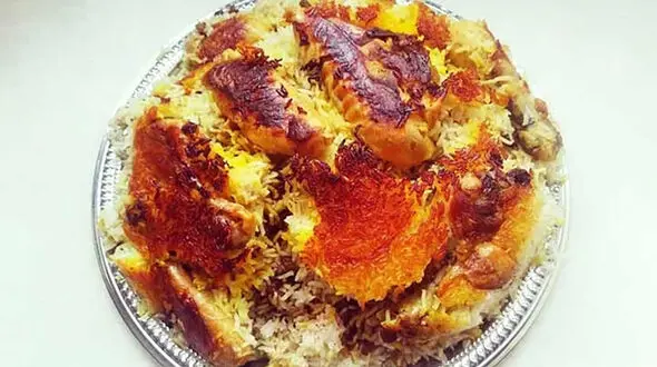 مرغ لاپلو از غذاهای شیرازی خوشمزه  
