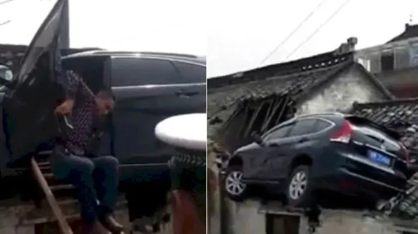 ببینید / پرواز باورنکردنی یک خودرو سواری پس از برخورد با جدول وسط خیابان