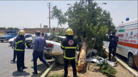 تصادف مرگبار در نجف آ‌باد به علت سرعت زیاد + عکس