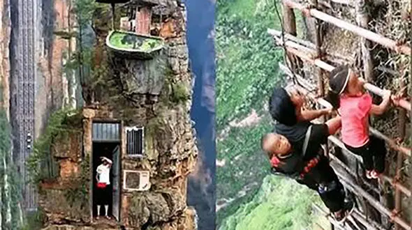 برای زندگی در این روستا باید هزار متر پله را طی کنید + فیلم