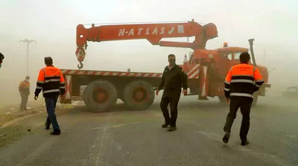 توفان شن جاده سرخس - مشهد را بست