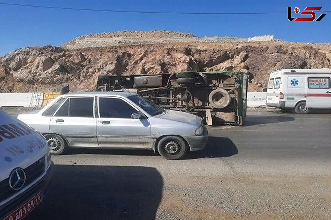 واژگونی خونین پراید در جاده جهرم 