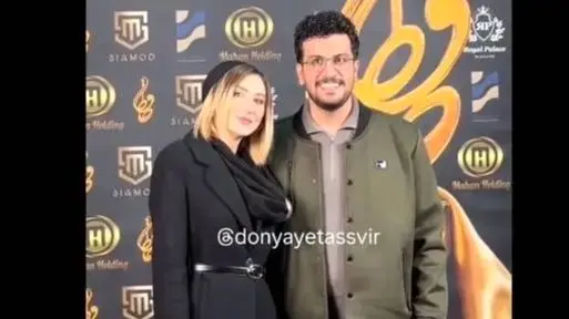 شوخی های امیرحسین قیاسی بعد جایزه جشن حافظ / شیطنت با همسرش و تشکر غش خنده از مادر ش ....