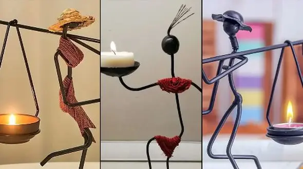 جاشمعی آدمک فلزی؛ زیبایی جاودانه در دکوراسیون خانه شما