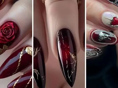 پرطرفدارترین مدل های ناخن قرمز فانتزی که همه دوست دارند