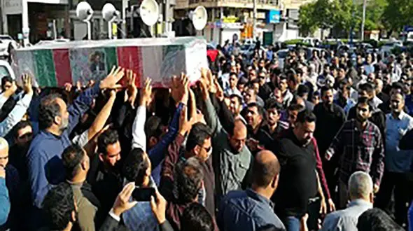 تشییع پیکر شهید مجتبی عباس‌نژاد از شهدای حادثه سقوط هواپیمای اوکراینی