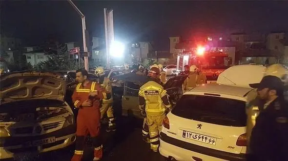 تصاویری باورنکردنی از تصادف در شمال تهران  + عکس 