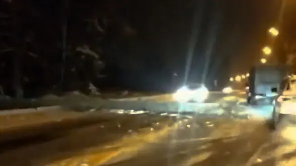فیلم / تصادف با درخت افتاده در جاده 
