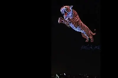 رکورد جهانی گینس: ساخت بزرگترین ببر توسط هزاران پهپاد + فیلم