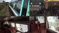 قطار در برخورد با تراکتور آتش گرفت + تصاویر