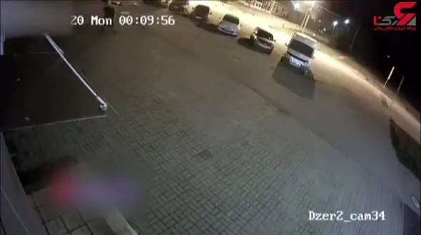 حمله خرس  به یک مرد وسط شهر + فیلم