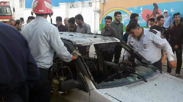 پرایدی که در آتش سوخت +تصاویر