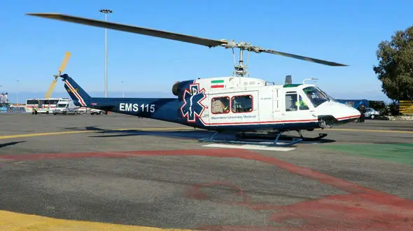 هلیکوپتر اورژانس به کمک مصدوم جاده هراز شتافت