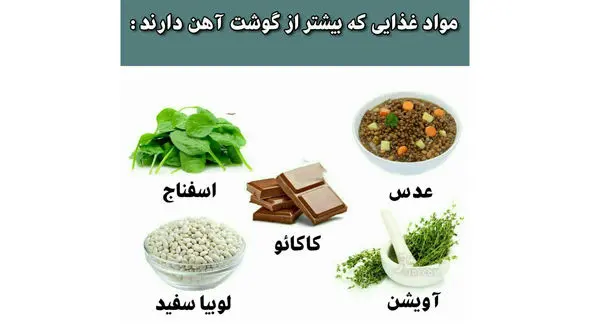 مواد غذایی که بیشتر از گوشت قرمز آهن دارند