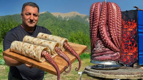 ماجرای دونر کباب اختاپوس در آذربایجان؛ یک تجربه روستایی فراموش‌نشدنی / فیلم