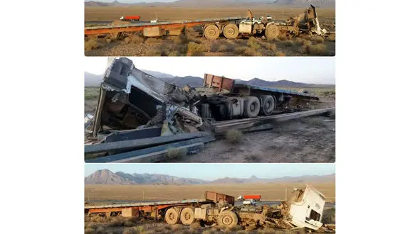 بریده شدن وحشتناک ترمز تریلی در اردستان / 2 نفر به کام مرگ فرو رفتند