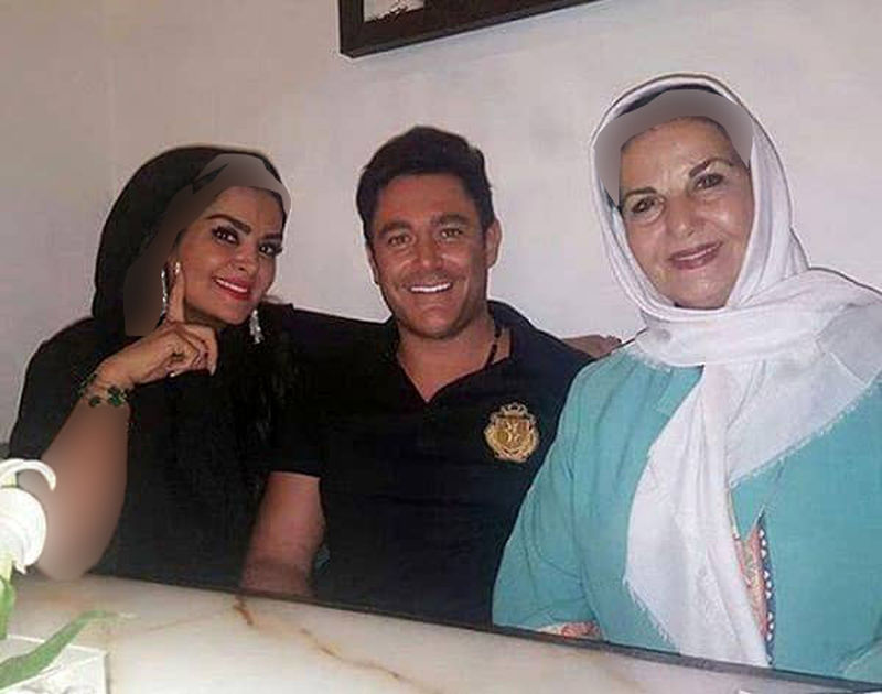 محمد رضا گلززتر در کنار همسر سابق فر هاد مجیدی 