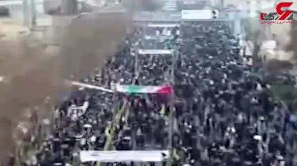 تصاویر هوایی از راهپیمایی ۲۲ بهمن در تهران +فیلم