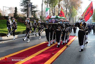  مراسم تشییع شهید فخری زاده با حضور فرماندهان عالی نیرو‌های مسلح صبح دوشنبه ۱۰ آذر ۱۳۹۹ در ستاد وزارت دفاع‎ برگزار شد. 