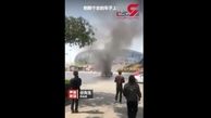 مرد عاشق پیشه همسر سابقش را در خودروی شاسی بلند آتش زد! +فیلم 