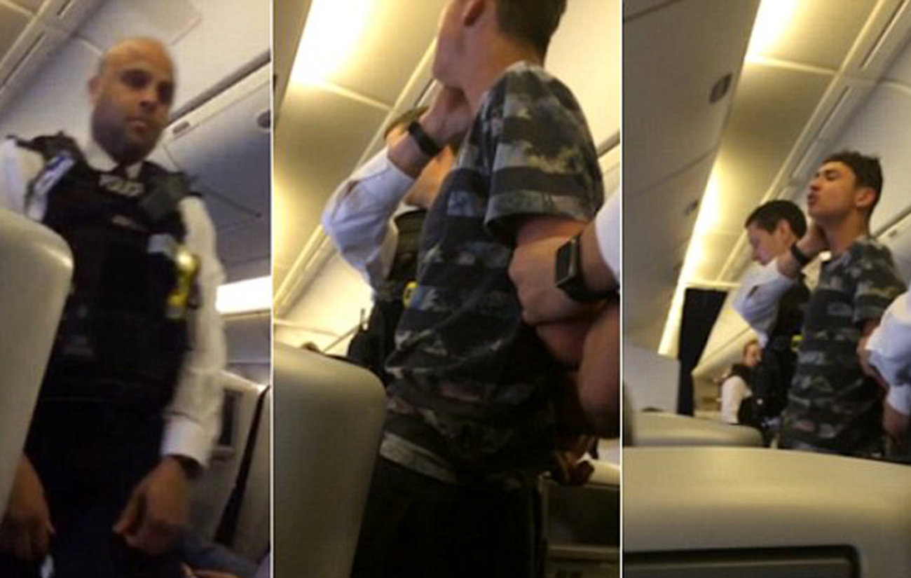 اغتشاش داخل هواپیما / پسر جوان ساعد مهماندار زن را گاز گرفت!+ فیلم و عکس