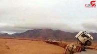 تریلی با بارش در جاده ده‌ محمد به عشق آباد در گل فرو رفت !+فیلم