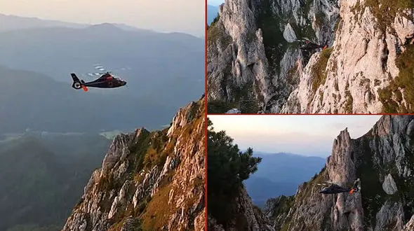 فیلم لحظه عملیات هوایی نجات یک زن از میان صخره ها در ارتفاع 2000 متری+تصاویر