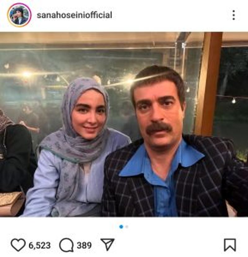 سلفی سنا حسینی و احمد مهران فر در پشت صحنه پایتخت۷+تصویر