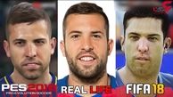 مقایسه چهره بازیکنان بارسلونا در pes18 و fifa18 +فیلم